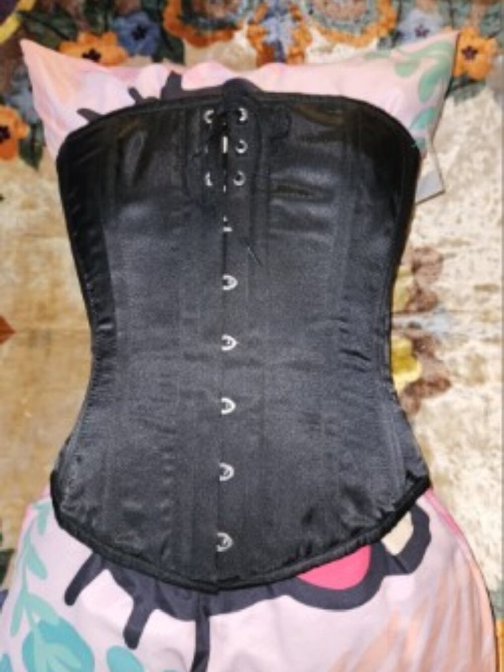 New 30"/XL Night Owl Steel Boned tight lacing corset top high quality Black Goth